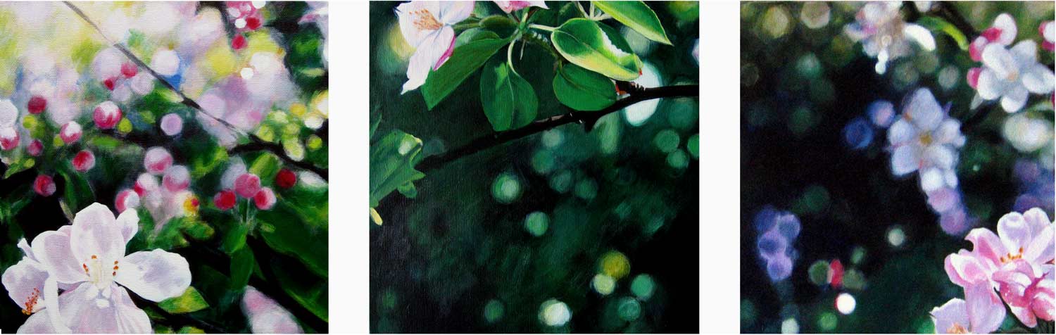Apple blossom, acrylics on canvas