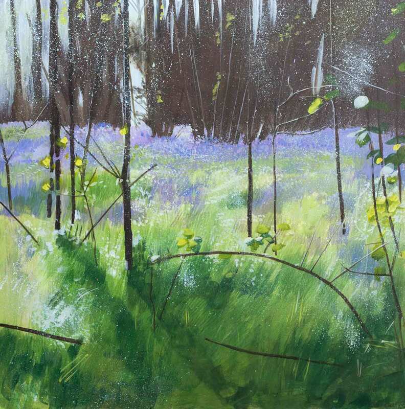 Bluebells at Guestling wood, Hastings. Acrylic on board. 