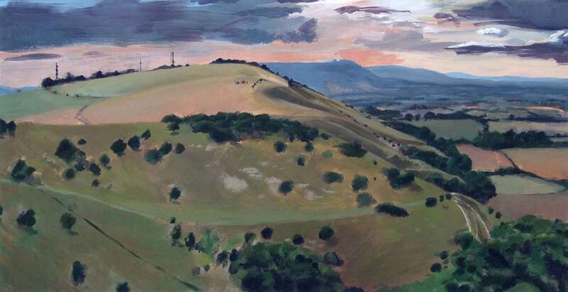 Devil's Dyke, Summer evening view. South Downs National Park. Acrylic on board. 